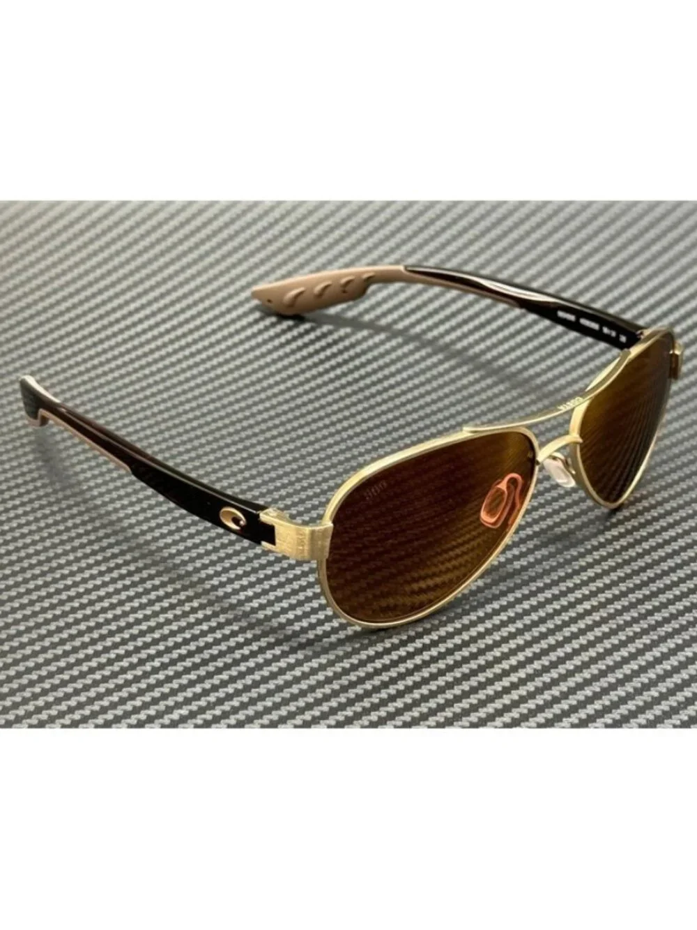 New Costa Del Mar Women Gold Brushed Sunglasses 56-14-126